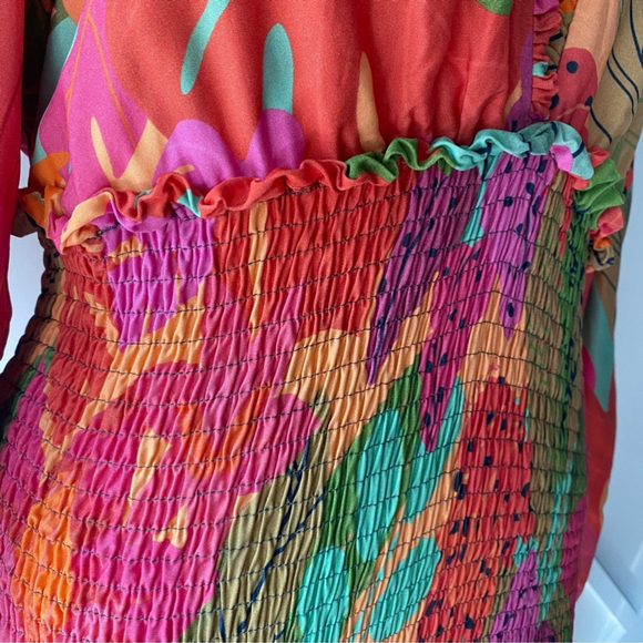 Farm Rio Sweet Forest Long Sleeve Mini Dress - L - Picture 8 of 15